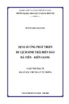 định hướng phát triển du lịch sinh thái biển đảo hà tiên   kiên giang    