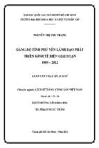 đảng bộ tỉnh phú yên lãnh đạo phát triển kinh tế biển giai đoạn 1989 2012    