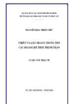 Thiền và lão   trang trong thơ các hoàng đế thời thịnh trần    