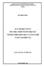 Quan hệ biện chứng giữa phát triển nguồn nhân lực với phát triển khoa học và công nghệ ở việt nam hiện nay    