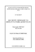 Học thuyết  chính danh  của khổng tử và ý nghĩa lịch sử của nó    