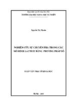 Luận văn thạc sĩ nghiên cứu sự chuyển pha trong các mô hình lattice bằng phương pháp số