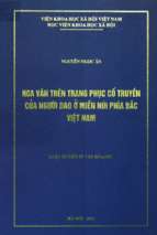 Hoa văn trên trang phục cổ truyền của người dao ở miền núi phía bắc việt nam    