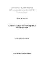 Cảm hứng và đặc trưng nghệ thuật thơ thái thuận    