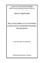Nhu cầu bảo hiểm y tế của người dân xã quảng hưng, thành phố thanh hóa, tỉnh thanh hóa    