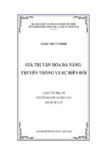 Giá trị văn hóa đà nẵng  truyền thống và sự biến đổi    