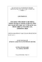 ứng dụng viễn thám và hệ thống thông tin địa lý trong giám sát vùng đất ngập nước khu vực vườn quốc gia tràm chim và vùng phụ cận, tỉnh đồng tháp    