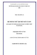 Hệ thống ngữ âm thổ ngữ lý sơn (so sánh với tiếng quảng ngãi và tiếng việt toàn dân)    