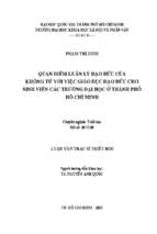 Quan điểm luân lý đạo đức của khổng tử với việc giáo dục đạo đức cho sinh viên các trường đại học ở thành phố hồ chí minh    