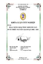 Hoạt động khai thác khoáng sản dưới triều nguyễn (1802 – 1883).