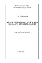 Luận văn thạc sĩ bổ chính bậc nhất cho biên độ tán xạ năng lượng cao và phương trình chuẩn thế