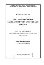 đảng bộ tỉnh kiên giang lãnh đạo phát triển kinh tế du lịch (2001 2012)     