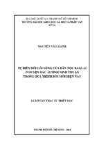 Sự biến đổi lối sống của dân tộc raglai ở huyện bác ái tỉnh ninh thuận trong quá trình đổi mới hiện nay    