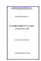Sự nghiệp nghiên cứu văn học của đào duy anh    