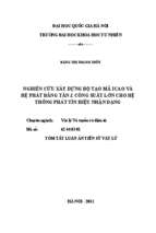 Luận án tiến sĩ nghiên cứu xây dựng bộ tạo mã icao và hệ phát băng tần l công suất lớn cho hệ thống phát tín hiệu
