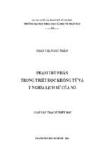 Phạm trù nhân trong triết học khổng tử và ý nghĩa lịch sử của nó    