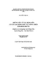 Những yếu tố tác động đến cơ cấu lao động khu vực nông thôn tỉnh bình phước (nghiên cứu trường hợp tại xã đồng tiến   huyện đồng phú   tỉnh bình phước)    