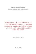 Luận án tiến sĩ nghiên cứu các hạt hyperon lạ với độ nhanh 1.9 y 4.9 sinh ra trong va chạm pp