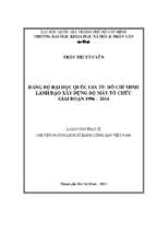 đảng bộ đại học quốc gia tp. hồ chí minh lãnh đạo xây dựng bộ máy tổ chức giai đoạn 1996 2014    