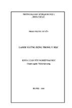 Luận văn tốt nghiệp laser và ứng dụng trong y học