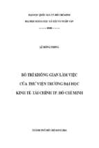 Bố trí không gian làm việc của thư viện trường đại học kinh tế   tài chính tp. hồ chí minh    