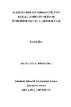 Stakeholder networks supplying rural tourism in vietnam  with reference to a japanese case    m.a. 