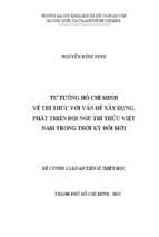 Tư tưởng hồ chí minh về trí thức với vấn đề xây dựng, phát triển đội ngũ trí thức việt nam trong thời ký đổi mới    