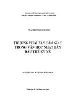 Trường phái tân cảm giác trong văn học nhật bản đầu thế kỷ xx    
