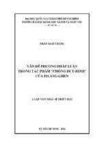 Vấn đề phương pháp luận trong tác phẩm  chống đuy   rinh  của ph. ăng ghen    