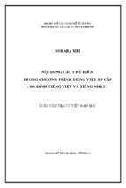 Nội dung các chủ điểm trong chương trình tiếng việt sơ cấp   so sánh tiếng việt và tiếng nhật    