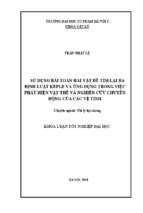 Luận văn tốt nghiệp sử dụng bài toán hai vật để tìm lại ba định luật keple và ứng dụng trong việc phát hiện vật thể