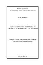 Nâng cao chất lượng nguồn nhân lực tại công ty cổ phần than hà lầm   vinacomin