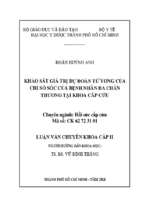 Khảo sát giá trị dự đoán tử vong của chỉ số sốc của bệnh nhân đa chấn thương tại khoa cấp cứu