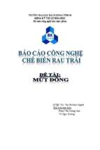Báo cáo công nghệ chế biến rau trái mứt đông