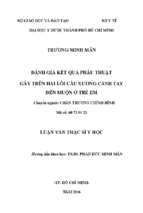 đánh giá kết quả phẫu thuật gãy trên hai lồi cầu xương cánh tay đến muộn ở trẻ em