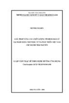 Giải pháp nâng cao chất lượng tín dụng bán lẻ tại ngân hàng tmcp đầu tư và phát triển việt nam   chi nhánh thái nguyên