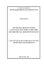 Giải pháp hạn chế rủi ro tín dụng tại ngân hàng nông nghiệp và phát triển nông thôn việt nam   chi nhánh tp thái nguyên