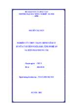 Nghiên cứu thực trạng bệnh viêm vú bò sữa ở huyện nghĩa đàn, tỉnh nghệ an và biện pháp phòng trị