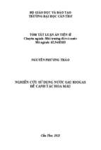 Nghiên cứu sử dụng nước sau biogas để canh tác hoa màu tt