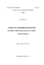 Nghiên cứu thành phần hóa học hướngtác dụng chống oxy hóa của lá tràm