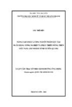 Nâng cao chất lượng nguồn nhân lực tại ngân hàng nông nghiệp và phát triển nông thôn việt nam, chi nhánh tỉnh tuyên quang