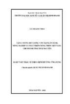 Tăng cường huy động vốn tại ngân hàng nông nghiệp và phát triển nông thôn việt nam   chi nhánh tỉnh thái nguyên