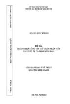 Hoàn thiện công tác giữ chân nhân viên tại công ty cổ phần sông đà 9