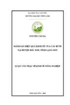 đánh giá hiệu quả kinh tế của cây bưởi tại huyện bắc sơn, tỉnh lạng sơn