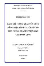 đánh giá tương quan của chức năng thận tồn lưu với một số biến chứng của suy thận mạn giai đoạn cuối