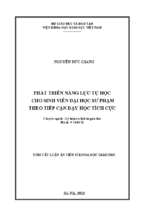 Phát triển năng lực tự học cho sinh viên đại học sư phạm theo tiếp cận dạy học tích cực tt