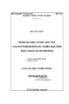 đánh giá chất lượng giấc ngủ của người bệnh phổi tắc nghẽn mạn tính bằng thang đo pittsburgh