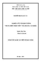 Nghiên cứu văn bản tuồng “trung hiếu thần tiên” của hoàng cao khải tt