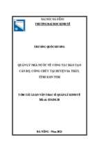 Quản lý nhà nước về công tác đào tạo cán bộ, công chức tại huyện sa thầy, tỉnh kon tum