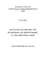 Quản lí đào tạo theo học chế tín chỉ trong các trường đại học tư thục miền đông nam bộ